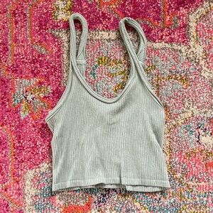 Urban Outfitters Sage Ribbed Tank Top